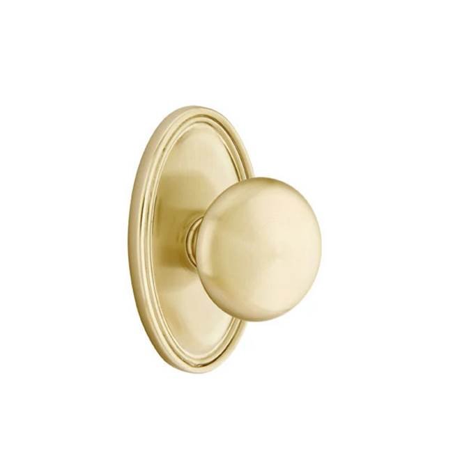 Emtek - Passage, Oval Rosette, Providence Knob, US4 - Satin Brass