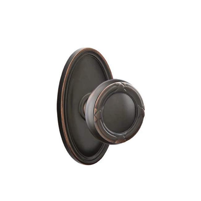 Emtek - Privacy, Oval Rosette, Ribbon and Reed Knob, US10B - Oil Rubbed Bronze