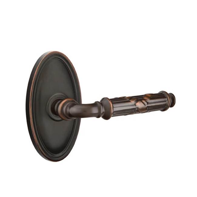 Emtek - Concealed, Passage, Oval Rosette, Ribbon and Reed Lever, US10B - Oil Rubbed Bronze