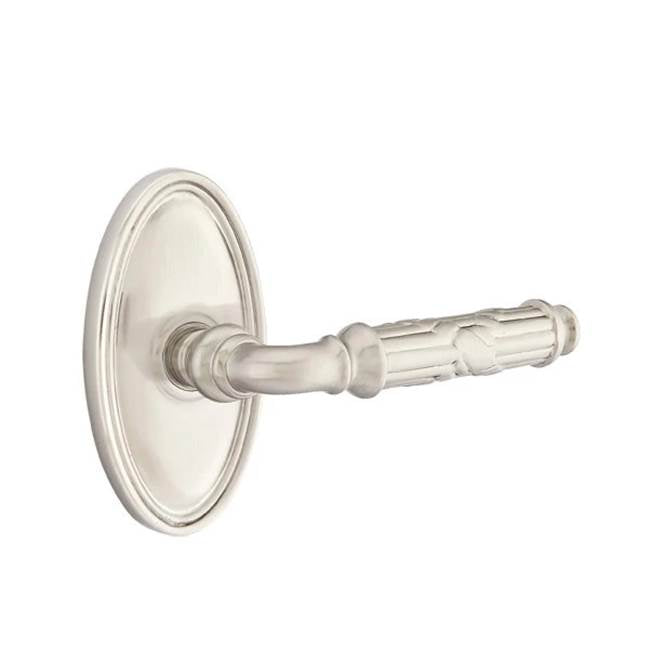 Emtek - Concealed, Passage, Oval Rosette, Ribbon and Reed Lever, US15 - Satin Nickel