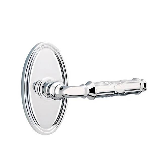 Emtek - Passage, Oval Rosette, Ribbon and Reed Lever, RH, US26 - Polished Chrome