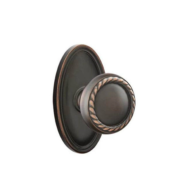 Emtek - Passage, Oval Rosette, Rope Knob, US10B - Oil Rubbed Bronze