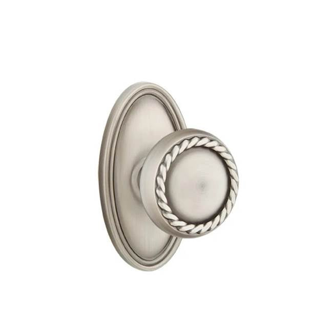 Emtek - Concealed, Passage, Oval Rosette, Rope Knob, US15A - Pewter