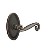 Emtek - Privacy, Oval Rosette, Rustic Lever, LH, US10B - Oil Rubbed Bronze