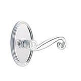 Emtek - Privacy, Oval Rosette, Rustic Lever, LH, US26 - Polished Chrome