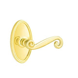 Emtek - Passage, Oval Rosette, Rustic Lever, LH, US3 Lifetime - Polished Brass