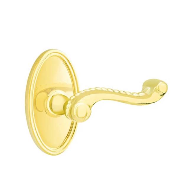 Emtek - Passage, Oval Rosette, Rope Lever, LH, US3NL - Unlacquered Brass