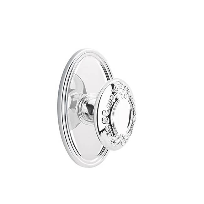 Emtek - Concealed, Privacy, Oval Rosette, Victoria Knob, US26 - Polished Chrome