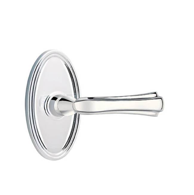 Emtek - Concealed, Passage, Oval Rosette, Wembley Lever, US26 - Polished Chrome