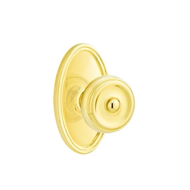 Emtek - Dummy, Oval Rosette, Waverly Knob, US3NL - Unlacquered Brass