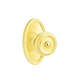 Emtek - Concealed, Privacy, Oval Rosette, Waverly Knob, US3 Lifetime - Polished Brass