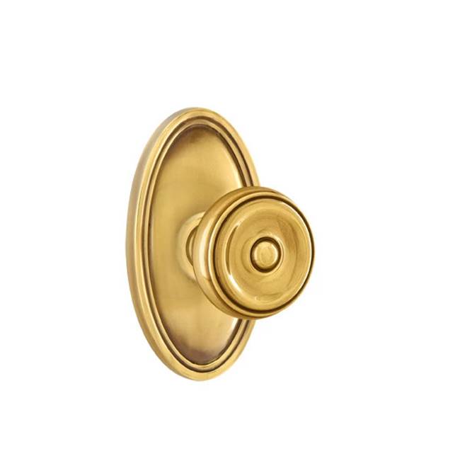 Emtek - Concealed, Privacy, Oval Rosette, Waverly Knob, US7 - French Antique