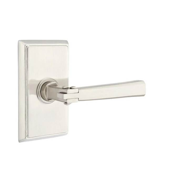 Emtek - Passage, Rectangular Rosette, Arts and Crafts Lever, LH, US15 - Satin Nickel