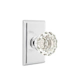 Emtek - Dummy, Rectangular Rosette, Astoria Clear Knob, US26 - Polished Chrome