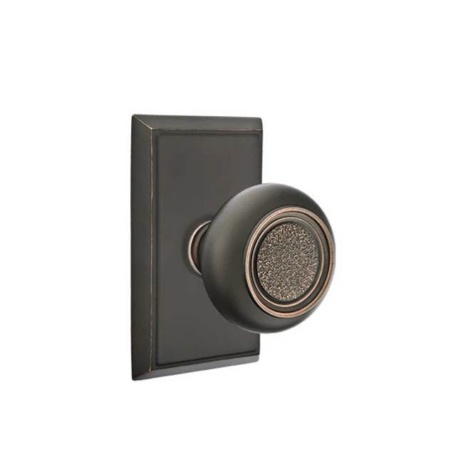 Emtek - Concealed, Passage, Rectangular Rosette, Belmont Knob, US10B - Oil Rubbed Bronze