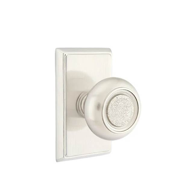 Emtek - Concealed, Passage, Rectangular Rosette, Belmont Knob, US15 - Satin Nickel