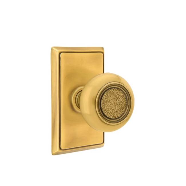 Emtek - Concealed, Passage, Rectangular Rosette, Belmont Knob, US7 - French Antique