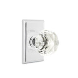 Emtek - Concealed, Passage, Rectangular Rosette, Diamond Crystal Knob, US26 - Polished Chrome