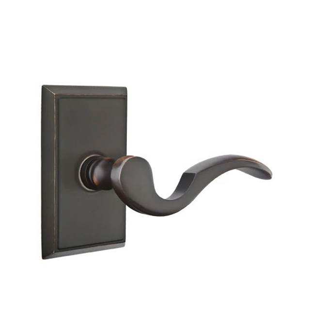 Emtek - Passage, Rectangular Rosette, Cortina Lever, RH, US10B - Oil Rubbed Bronze
