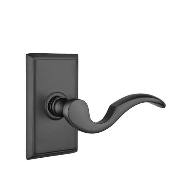 Emtek - Passage, Rectangular Rosette, Cortina Lever, RH, US19 - Flat Black