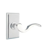 Emtek - Passage, Rectangular Rosette, Cortina Lever, RH, US26 - Polished Chrome