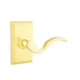 Emtek - Passage, Rectangular Rosette, Cortina Lever, RH, US3NL - Unlacquered Brass