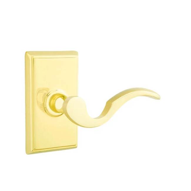 Emtek - Passage, Rectangular Rosette, Cortina Lever, RH, US3 Lifetime - Polished Brass