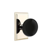 Emtek - Dummy, Rectangular Rosette, Ebony Porcelain Knob, US14 - Polished Nickel