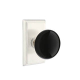 Emtek - Dummy, Rectangular Rosette, Ebony Knob, US15 - Satin Nickel