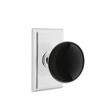 Emtek - Dummy, Rectangular Rosette, Ebony Knob, US26 - Polished Chrome