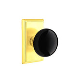 Emtek - Dummy, Rectangular Rosette, Ebony Knob, US3 - Polished Brass