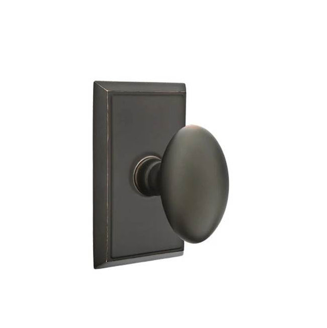 Emtek - Concealed, Passage, Rectangular Rosette, Egg Knob, US10B - Oil Rubbed Bronze