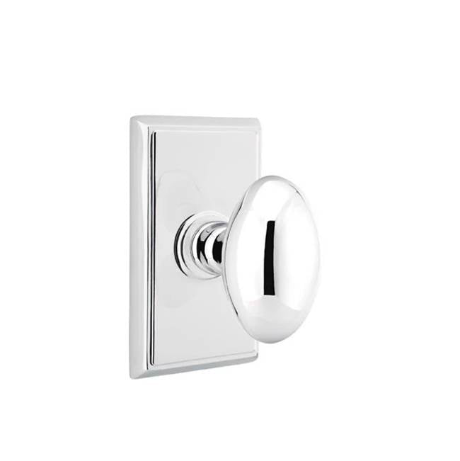 Emtek - Concealed, Passage, Rectangular Rosette, Egg Knob, US26 - Polished Chrome