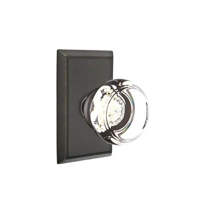 Emtek - Privacy, Rectangular Rosette, Georgetown Knob, US10B - Oil Rubbed Bronze