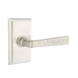 Emtek - Concealed, Passage, Rectangular Rosette, Hammered Lever, US15 - Satin Nickel