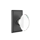 Emtek - Privacy, Rectangular Rosette, Hampton Knob, US19 - Flat Black