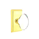 Emtek - Concealed, Passage, Rectangular Rosette, Hampton Knob, US3 Lifetime - Polished Brass