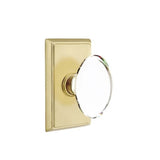 Emtek - Concealed, Passage, Rectangular Rosette, Hampton Crystal Knob, US4 - Satin Brass