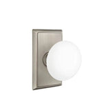 Emtek - Concealed, Passage, Rectangular Rosette, Ice White Knob, US15A - Pewter