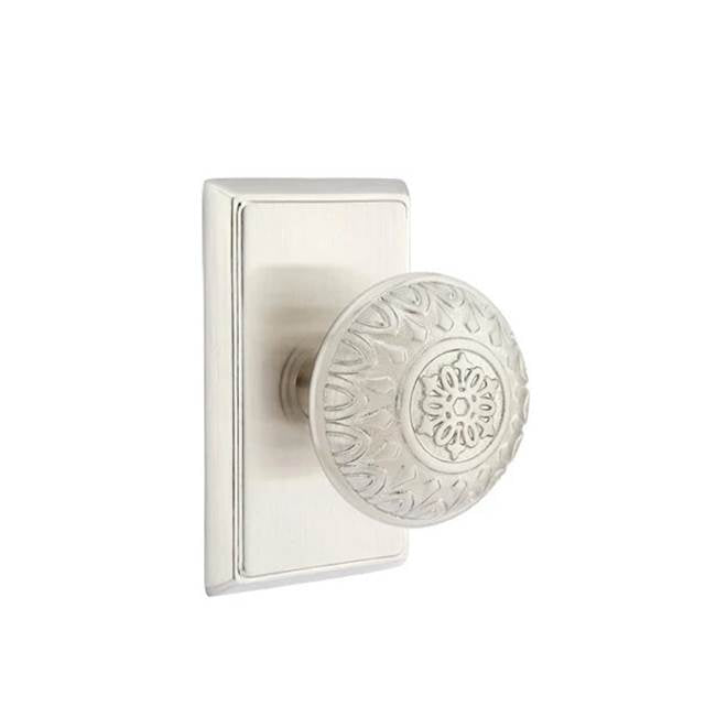 Emtek - Concealed, Privacy, Rectangular Rosette, Lancaster Knob, US15 - Satin Nickel