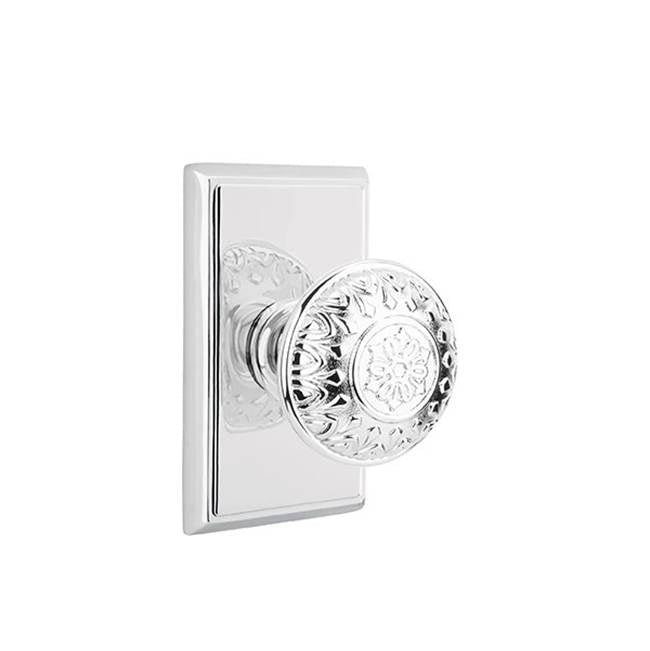 Emtek - Privacy, Rectangular Rosette, Lancaster Knob, US26 - Polished Chrome