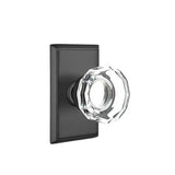 Emtek - Passage, Rectangular Rosette, Lowell Crystal Knob, US19 - Flat Black