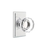 Emtek - Passage, Rectangular Rosette, Lowell Crystal Knob, US26 - Polished Chrome