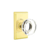 Emtek - Passage, Rectangular Rosette, Lowell Crystal Knob, US3 Lifetime - Polished Brass