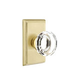 Emtek - Passage, Rectangular Rosette, Lowell Crystal Knob, US4 - Satin Brass