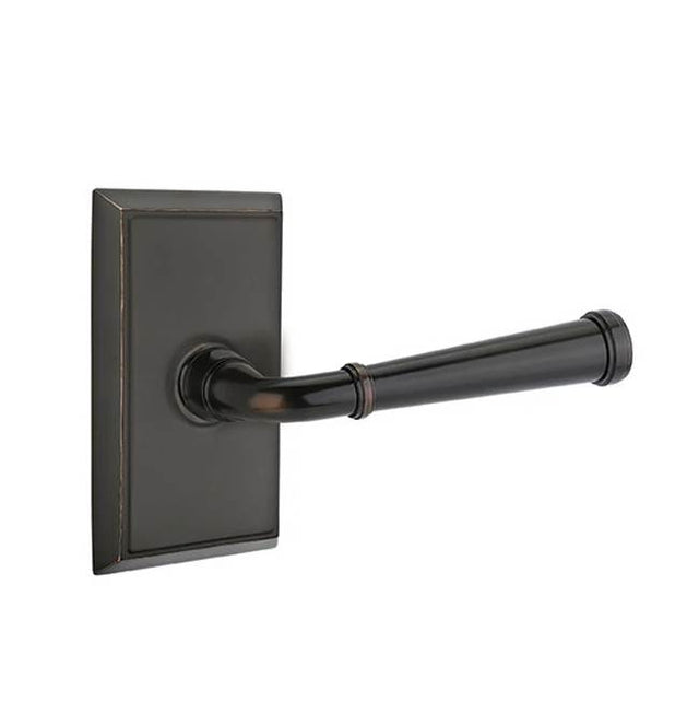 Emtek - Passage, Rectangular Rosette, Merrimack Lever, RH, US10B - Oil Rubbed Bronze