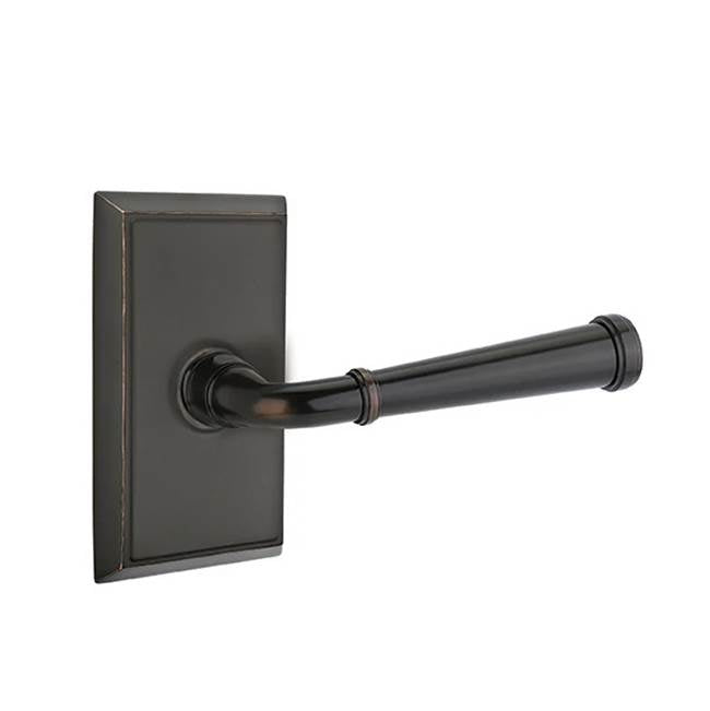 Emtek - Passage, Rectangular Rosette, Merrimack Lever, LH, US10B - Oil Rubbed Bronze