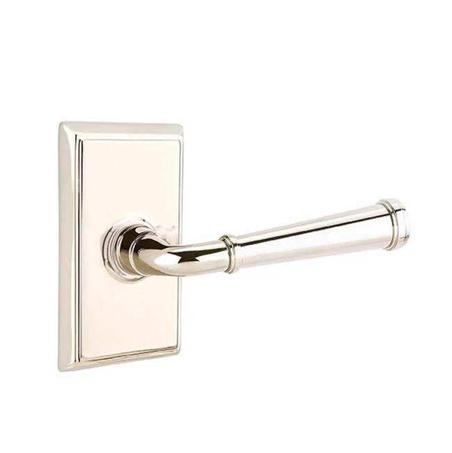 Emtek - Passage, Rectangular Rosette, Merrimack Lever, RH, US14 - Polished Nickel