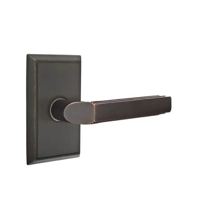 Emtek - Passage, Rectangular Rosette, Milano Lever, LH, US10B - Oil Rubbed Bronze