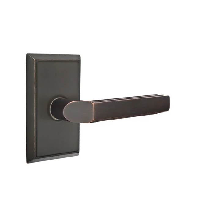 Emtek - Passage, Rectangular Rosette, Milano Lever, RH, US10B - Oil Rubbed Bronze